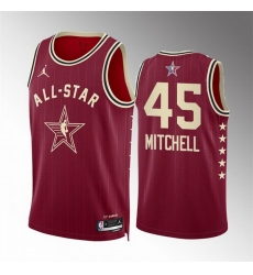 Men 2024 All Star 45 Donovan Mitchell Crimson Stitched Basketball Jersey Men 2024 All Star 45 Donovan Mitchell Crimson Stitched Basketball Jersey