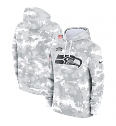 Youth Seattle Seahawks 2024 White Gray Salute To Service Pullover Hoodie Youth Seattle Seahawks 2024 White Gray Salute To Service Pullover Hoodie