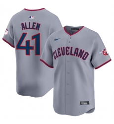 Men Cleveland Guardians 41 Carlos Santana Grey 2025 Alternate Limited Stitched Baseball Jersey Men Cleveland Guardians 41 Carlos Santana Grey 2025 Alternate Limited Stitched Baseball Jersey