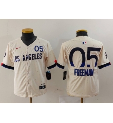 Youth Los Angeles 5 Freddie Freeman Dodgers Cream 2024 City Connect Limited Stitched Baseball Jersey 2 Youth Los Angeles 5 Freddie Freeman Dodgers Cream 2024 City Connect Limited Stitched Baseball Jersey 2