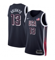 Men USA Basketball 13 Bam Adebayo Navy 2024 Swingman Stitched Jersey Men USA Basketball 13 Bam Adebayo Navy 2024 Swingman Stitched Jersey