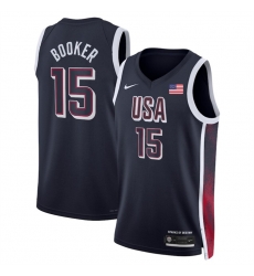 Men USA Basketball 15 Devin Booker Navy 2024 Swingman Stitched Jersey Men USA Basketball 15 Devin Booker Navy 2024 Swingman Stitched Jersey
