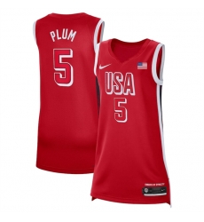 Women USA Basketball 5 Kelsey Plum Red 2024 Swingman Stitched Jersey Women USA Basketball 5 Kelsey Plum Red 2024 Swingman Stitched Jersey
