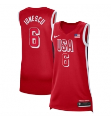 Women USA Basketball 6 Sabrina Ionescu Red 2024 Swingman Stitched Jersey Women USA Basketball 6 Sabrina Ionescu Red 2024 Swingman Stitched Jersey