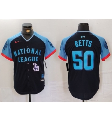 Men National League 50 Mookie Betts Navy 2024 All Star Limited Stitched Baseball Jersey 3 Men National League 50 Mookie Betts Navy 2024 All Star Limited Stitched Baseball Jersey 3