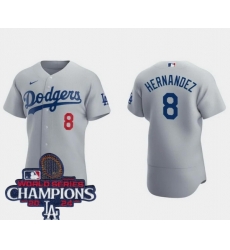 Youth Nike Los Angeles Dodgers Enrique Hernandez #8 Gray Flex Base 2024 World Series Champions Stitched MLB Jersey Youth Nike Los Angeles Dodgers Enrique Hernandez #8 Gray Flex Base 2024 World Series Champions Stitched MLB Jersey