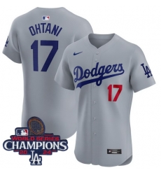 Youth Nike Los Angeles Dodgers Shohei Ohtani #17 Gray Flex Base 2024 World Series Champions Stitched MLB Jersey Youth Nike Los Angeles Dodgers Shohei Ohtani #17 Gray Flex Base 2024 World Series Champions Stitched MLB Jersey