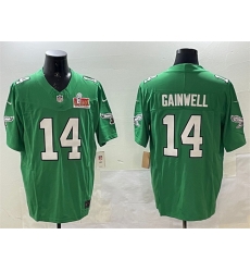 Men Philadelphia Eagles 14 Kenneth Gainwell Green 2025 Super Bowl LIX Patch F U S E Throwback Vapor Untouchable Limited Stitched Football Jersey Men Philadelphia Eagles 14 Kenneth Gainwell Green 2025 Super Bowl LIX Patch F U S E Throwback Vapor Untouchable Limited Stitched Football Jersey