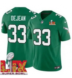 Men Philadelphia Eagles Cooper DeJean #33 Kelly Green 2024 2025 Super Bowl LIX F U S E Stitched NFL Jersey Men Philadelphia Eagles Cooper DeJean #33 Kelly Green 2024 2025 Super Bowl LIX F U S E Stitched NFL Jersey