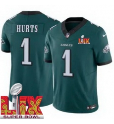 Men Philadelphia Eagles Jalen Hurts #1 Green 2024 2025 Super Bowl LIX F U S E Stitched NFL Jersey Men Philadelphia Eagles Jalen Hurts #1 Green 2024 2025 Super Bowl LIX F U S E Stitched NFL Jersey