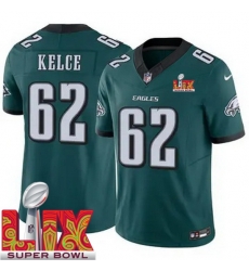 Men Philadelphia Eagles Jason Kelce #62 Green 2024 2025 Super Bowl LIX F U S E Stitched NFL Jersey Men Philadelphia Eagles Jason Kelce #62 Green 2024 2025 Super Bowl LIX F U S E Stitched NFL Jersey