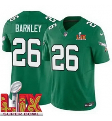 Men Philadelphia Eagles Saquon Barkley #26 Kelly Green 2024 2025 Super Bowl LIX F U S E Stitched NFL Jersey Men Philadelphia Eagles Saquon Barkley #26 Kelly Green 2024 2025 Super Bowl LIX F U S E Stitched NFL Jersey