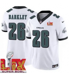 Men Philadelphia Eagles Saquon Barkley #26 White 2024 2025 Super Bowl LIX F U S E Stitched NFL Jersey Men Philadelphia Eagles Saquon Barkley #26 White 2024 2025 Super Bowl LIX F U S E Stitched NFL Jersey