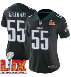 Women Philadelphia Eagles Brandon Graham #55 Black 2024 2025 Super Bowl LIX F U S E Stitched NFL Jersey Women Philadelphia Eagles Brandon Graham #55 Black 2024 2025 Super Bowl LIX F U S E Stitched NFL Jersey