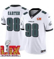 Youth Philadelphia Eagles Jalen Carter #98 White 2024 2025 Super Bowl LIX F U S E Stitched NFL Jersey Youth Philadelphia Eagles Jalen Carter #98 White 2024 2025 Super Bowl LIX F U S E Stitched NFL Jersey