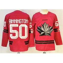 Men Canada Hockey 50 Connor McDavid Red Stitched Jersey